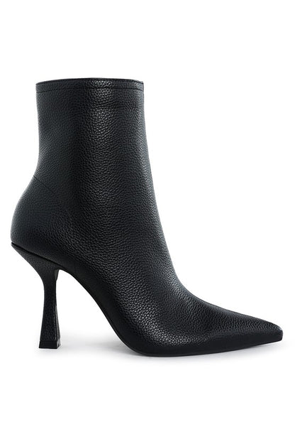 Pleather Pointed Toe Ankle Boots