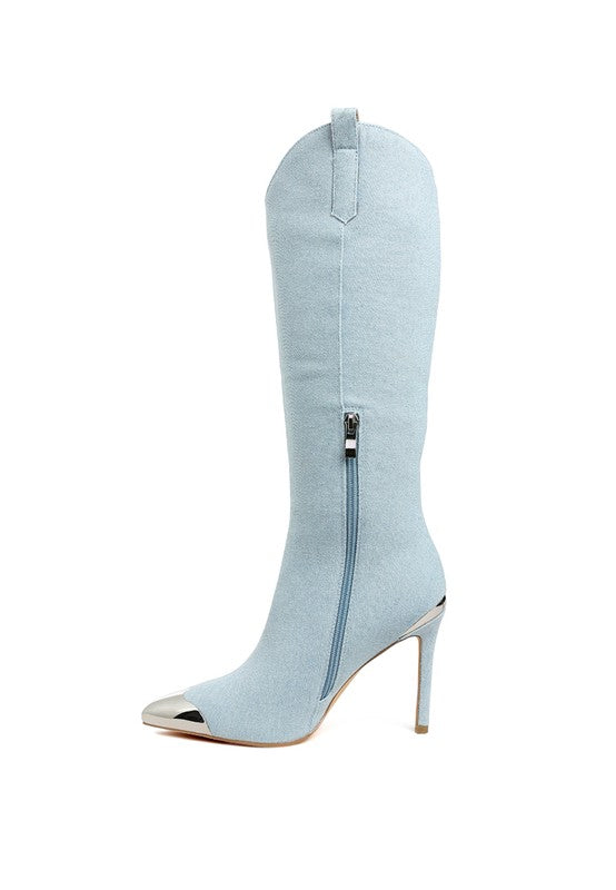 Chic Toe Denim Boots