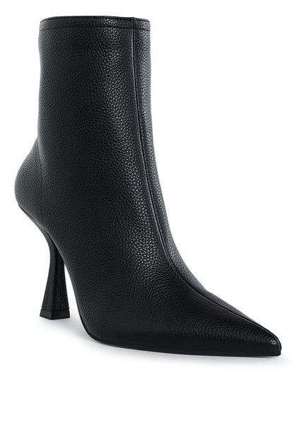 Pleather Pointed Toe Ankle Boots