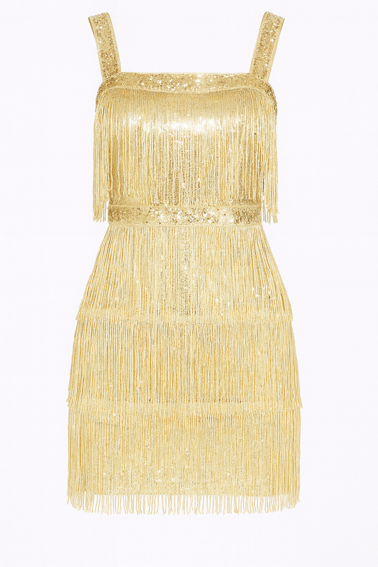 Sequin Fringe Cami Dress