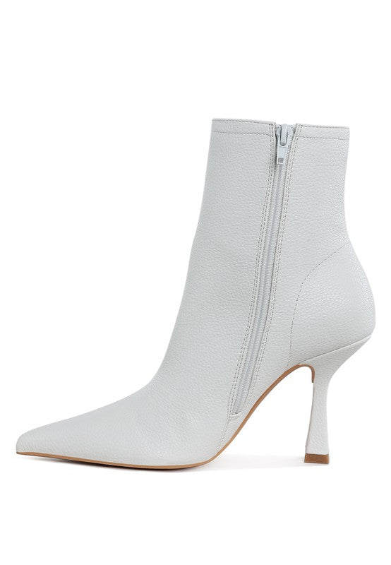 Pleather Pointed Toe Ankle Boots