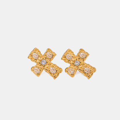 18K Gold-Plated Cross Earrings