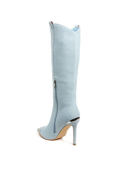 Chic Toe Denim Boots