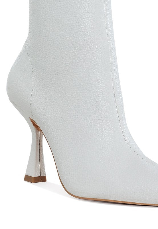 Pleather Pointed Toe Ankle Boots