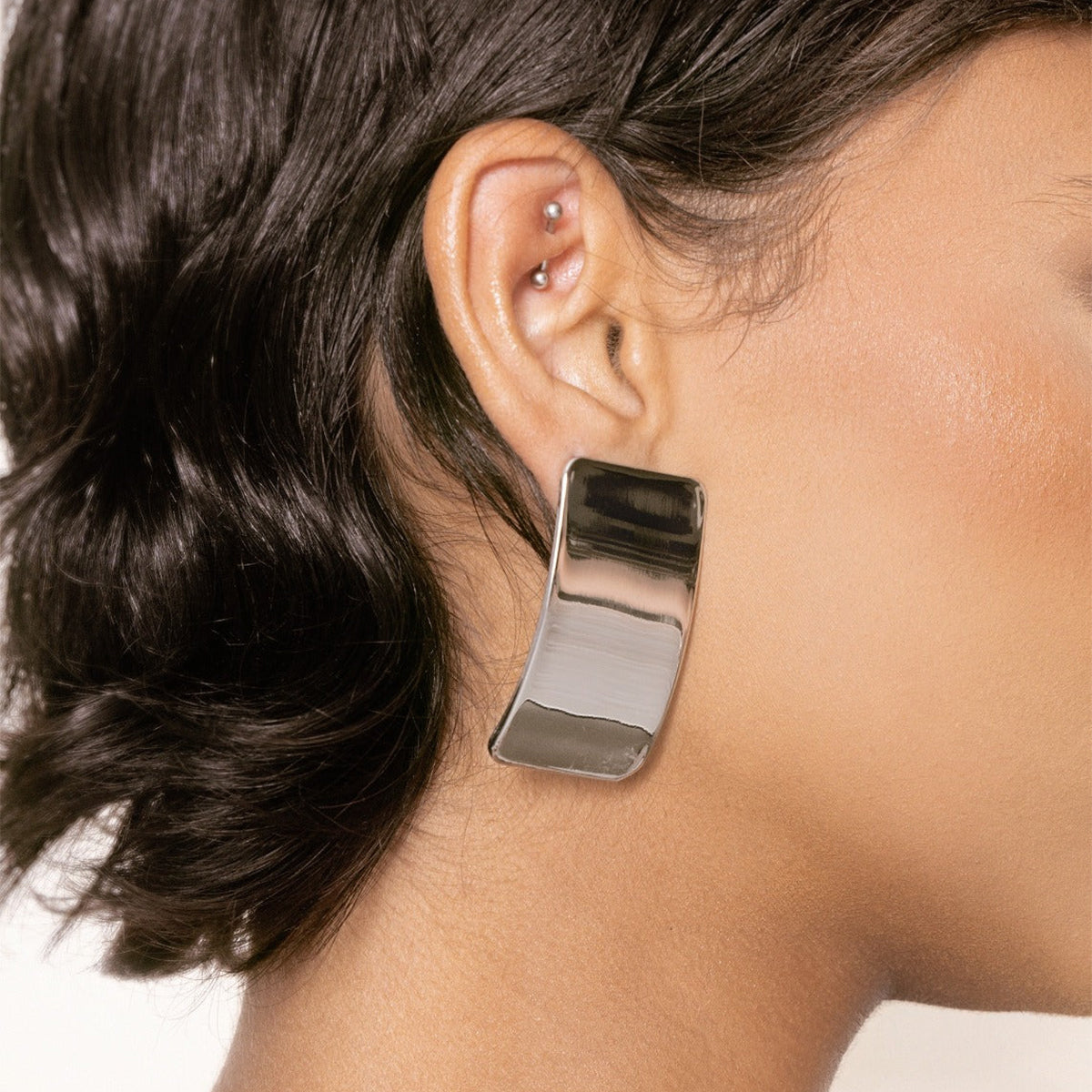 All Looks Stainless Steel Rectangle Earring